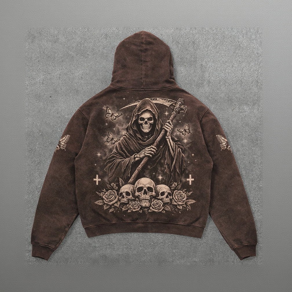 Grim Reaper Vintage Washed Hoodie